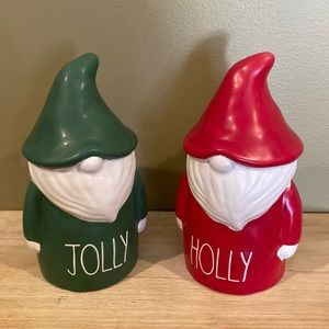 Rae Dunn Holly & Jolly Gnome Set